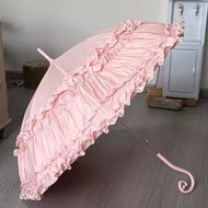 Lolita lolita Princess Umbrella 98CM, Lace European Retro Umbrella, Pink High-Value Love Handle