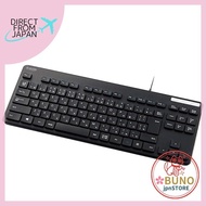 ELECOM Wired Keyboard TK-FCM107KBK Slim Membrane Type Antibacterial Compact Tenkeyless Black