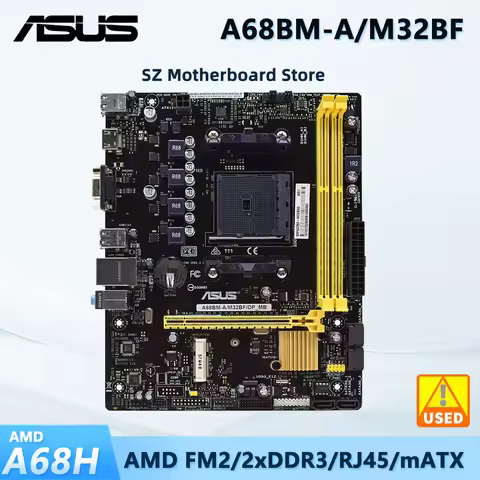 ASUS A68BM-A Motherboard A68BM-A/M32BF/DP_MB Socket FM2+ AMD A68 DDR3 16GB 90PA07B0-M0XBN0 Micro ATX