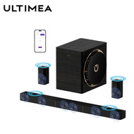 Ultima Skywave 7.1.4 X70 ซาวด์บาร์ดอลลี่ Atmos ซาวด์บาร์พร้อมซับวูฟเฟอร์ 360 ° เสียงรอบทิศทาง 980W