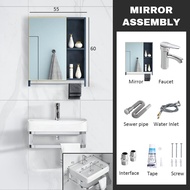 Aluminium Bathroom Cabinet with Mirror Large Storage Mirror Cabinet Mirror Box with Shelf Cosmetic Storage Organizer Wit