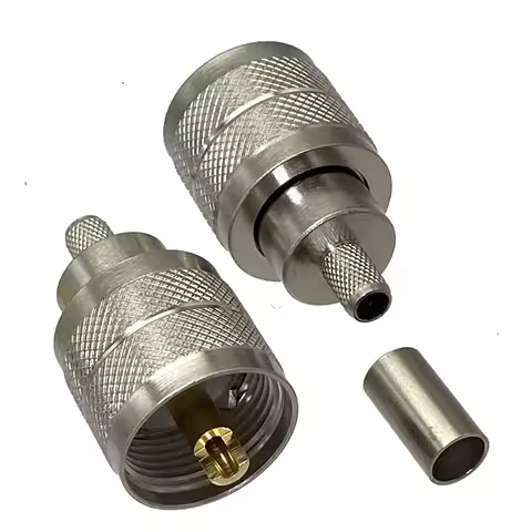 10pcs Connector UHF male PL259 crimp RG58 RG142 LMR195 RG400 cable straight Wire Terminals