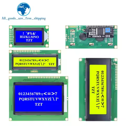 TZT LCD1602 LCD 1602 2004 12864 module Blue Green screen 16x2 20X4 Character LCD Display Module HD44
