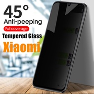 Full Privacy Tempered Glass for Xiaomi Redmi 9 9A 9C 9T 10 10C 10A 12C Note 7 8 9 9S 9Pro 10 10S 10Pro 11 11S 12 A2+ Poco F3 C40 M3 M4 X3X4 X5 F5 Pro X4GT 4G 5G Fully Coverage Anti-Peep Shockproof Anti Scratch Protective Film Anti-Spy Screen Protector