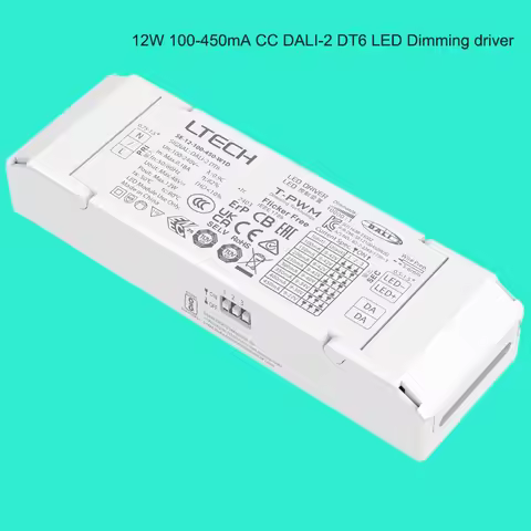 LTECH DALI CC Dimming Driver,12W 100mA-450mA CC Constant Current DALI-2 DT6/DT8 Tunable White Single