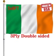 Bendera Ireland Dua Sisi Jayus 5x8 FT Luar Ruangan - Bendera Nasional Ireland Tahan Lasak 220D denga