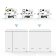3PCS Wireless Light Wall Switch  433Mhz Relay Receiver with 2x 3Gang Panel Switch LED Remote Control