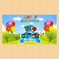 TAYO banner, children's birthday banner, TAYO background, custom children's birthday backdrop, TAYO 