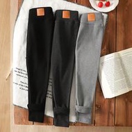 3pcs/Set Young Girls Autumn/Winter Thick Lined Leggings,All-Match Casual Lined Pants Tight Leather L