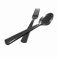 12 pcs High Quality Extra Thick Spoon and Fork Sudu Garpu Garfu Besi Tebal Shining Hotel Food Grade 