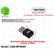 910 5G AC600MBPS DUAL BAND WIFI DONGLE 2.4G + 5GHZ WIRELESS WIFI ADAPTER 802.11 AC USB WIFI FOR WIND