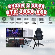 SETCOMBO ครบจบพร้อมเล่น BUY 1 FREE 7/ BONMECOM2 คอมประกอบ / CPU Ryzen 5 5500 / RTX 3050 6GB / Case เ
