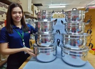 หม้อ ชุดหม้ออลูมิเนียม ( 18-20-22-24-26-28-30-32) จระเข้ หม้อตราจระเข้ ของแท้ ได้ทั้งชุด 8 ใบ หม้อชุ