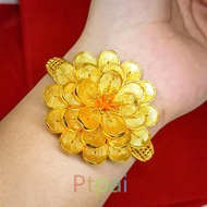 24k Gold Plated Flower Bracelet Dubai Fashion Jewelry (Unit)