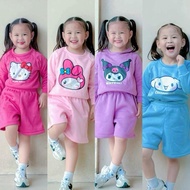 Snappy / LONGSLEEVES SHORT TERNO FOR KIDS Pullover Top Sweatshort 2 side pocket shorts