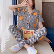 orange checkered Sleepwear Shortsleeve pajama