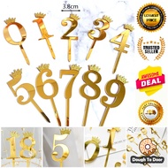 Numbering Cake Topper Happy Birthday Topper/ Pengantin Baru / Selamat Bertunang / Anniversary Cake D