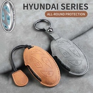 New Design Leather Car Key Case Key Cover Shell Fob Holder for Hyundai New Kona SX2 IONIQ 6 New Grand Prix GN7 Accessories