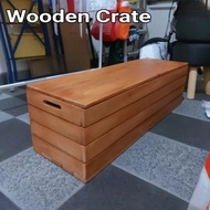 Wooden crate box Wooden Storage box Multipurpose Wooden basket with lid 70-90x35x35cm Storage Box