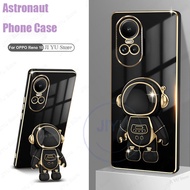 For OPPO Reno 10 5G Soft Casing Reno10 Pro / Reno 10 Pro+ with fold Stereoscopic Astronaut bracket plating phone case