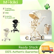 MOKIKI Foldable Bidirectional Baby Stroller 5-Point Harness Lightweight Sunshade Stroller