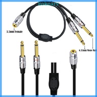 KOK Dual 6 35mm Male to 3 5mm 1 8 Stereo Mic Cable 6 35mm Y Splitter Cord to 3 5mm