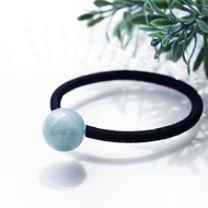 藍玉髓單顆圓珠髮束 Mariella