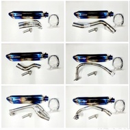 AWA ปลายท่อ Ak 18 นิ้ว ไทเท เงาทั้งใบ ตัวผอม พร้อมคอท่อ Mslaz R15 MT-15 MSX Demon 150 PCX 150/160 AD