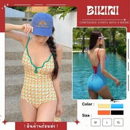 RIPPLE One-Piece Bikini Women's Swimsuit Keeps The Figure Checkered Pattern Comfortable To Wear Thai