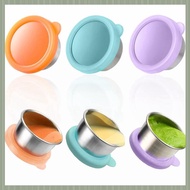 ( S U Z B )3Pcs 50Ml Salad Dressing Container to Go, Stainless Steel Condiment Containers Cups with 