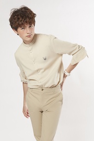ESP เสื้อเชิ้ตเฟรนช์ชี่ผ้าลินิน ผู้ชาย สีเบจ | Frenchie Linen Shirt | 03749