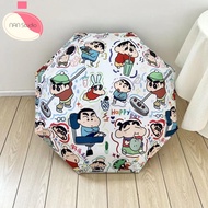 LYGJZC การ์ตูนอะนิเมะ ร่มเครยอนชินจัง 8-ribs ตัวอักษรสำหรับเด็ก ร่มกันแดดแบบพับได้ Crayon Shin Chan 