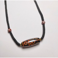 Tibetan Hand-Knitted Imported Wax Rope Adjustable Nine-Eyed Dzi Beads 21-Eyed Dzi Beads Horizontal C