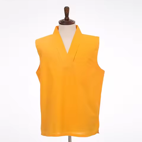 Monk Clothes Tibetan Buddhism Costume Lamaism Costume Lama Monk Suit V-neck Short Sleeved Vest Tibet