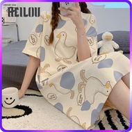 HEILOU Baju Tidur Dewasa Perempuan ​Lounge Wear Women Dress Set Plus Size Pajamas Murah