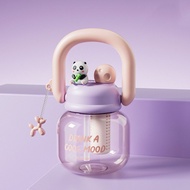 Aesthetic Drinking Bottle With Handle Sturdy Safe Food-Grade Plastic. For Gym Workout