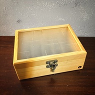 【光影珍藏】北美黃檜手工壓花玻璃首飾盒 飾品收納盒