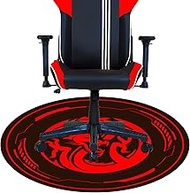 Office Chair Mat for Hardwood &amp; Tile Floor, 47"x47" Computer Gaming Rolling Chair Mat, Under Desk Low-Pile Rug, Large Anti-Slip Floor Protector for Home Ofiice（Red