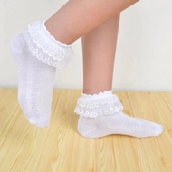 E-SHOP1 1PC KIDS GIRL WHITE LACE RIBBON SCHOOL SOCKS