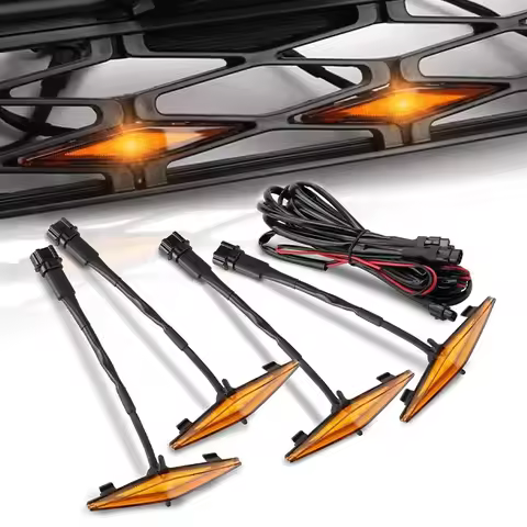 4x Front Grill Lights For 2014-2023 Toyota 4Runner TRD Pro Grille Including SR5 TRD Off-Road Limited