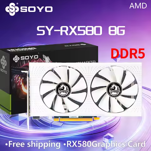 Graphics Cards SOYO Radeon RX580 8GB GDDR5 Memory Video Gaming Card PCIE3.0x16 GPU Desktop Computer 