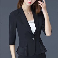 2021ผู้หญิงสไตล์เกาหลี Slim Fit Coat Jacket Professional บางสูทธุรกิจอย่างเป็นทางการสมาร์ท Blazer คุ
