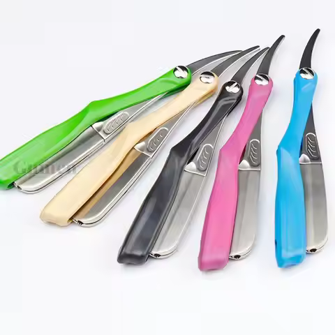 Colourful Feather Men's Manual Razor Zinc Alloy Folding Shaver Beard Haircut Hairdresser Barber Tool
