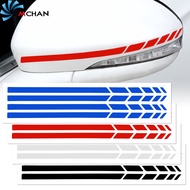 4Pcs Pack PET Automobile Sticker Pinstripe Vinyl Rearview Side Mirror Sticker Stripe Emblem Decal Decoration Accessories Self-adhesive Car Black White Red Blue DIY 20*0.7cm