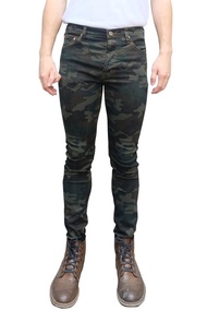 Golden Zebra Jeans กางเกงลายทหารสีเขียว ผ้ายืดขาเดฟ