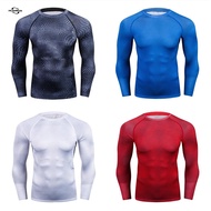 Fashion Men Compression Running T Shirt Fitness Tight Long tshirt Jogging Sport Sportswear Shirts Training Quick Dry Sleeve