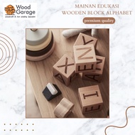 Wooden block alphabet / educational Wooden toy engraved alphabet blocks