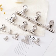 1pcs Spring Binder Round Metal Bulldog Paper Clip Klik Kertas Office Stationery Document Stainless S