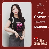 Ap202 Toson cherry printed shoulder cotton shirt