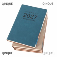 QINJUE 2027 Planner Book, English Efficiency Manual Notebook, Portable A5 Business Daily Planner Sch
